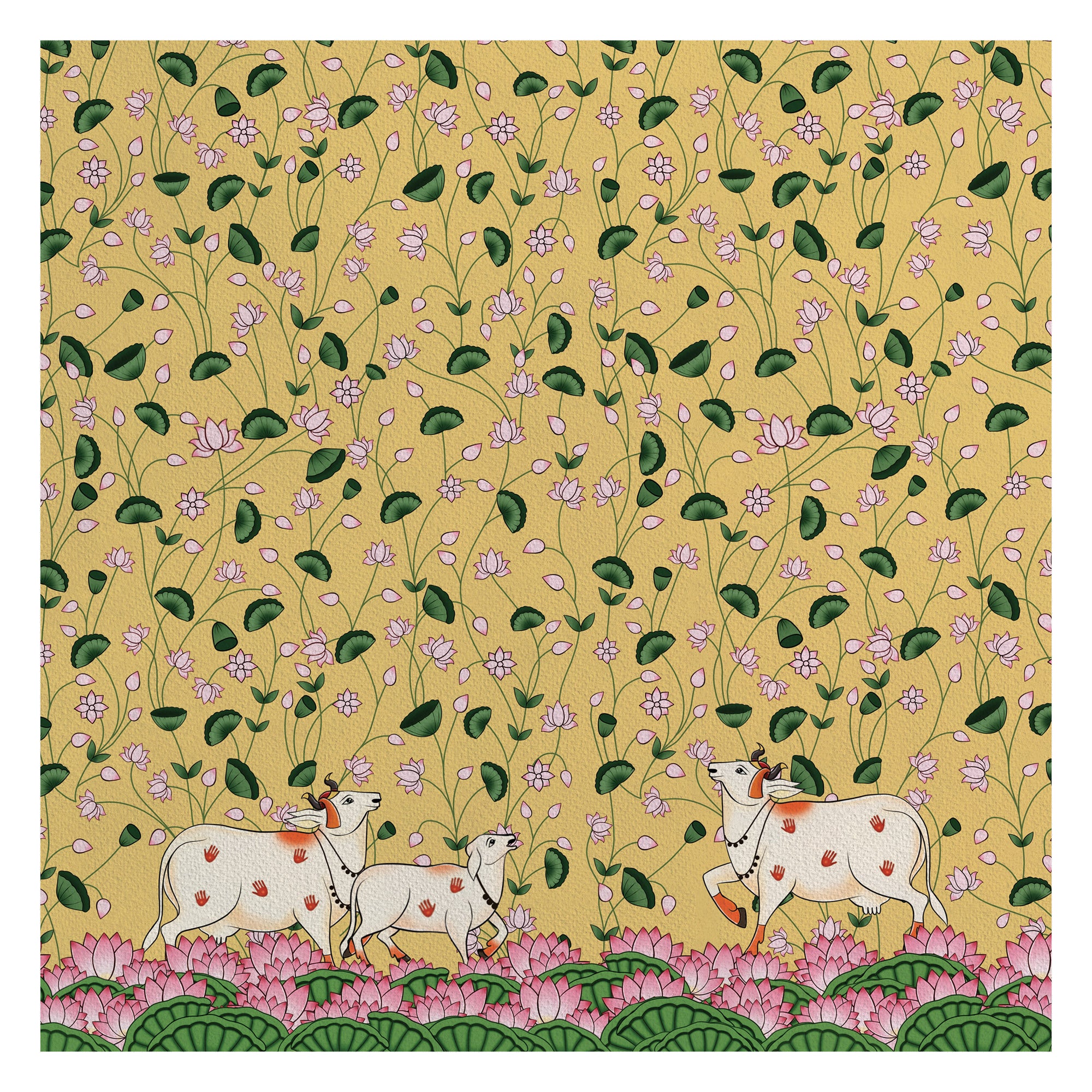 Pichwai - Cow in Yellow