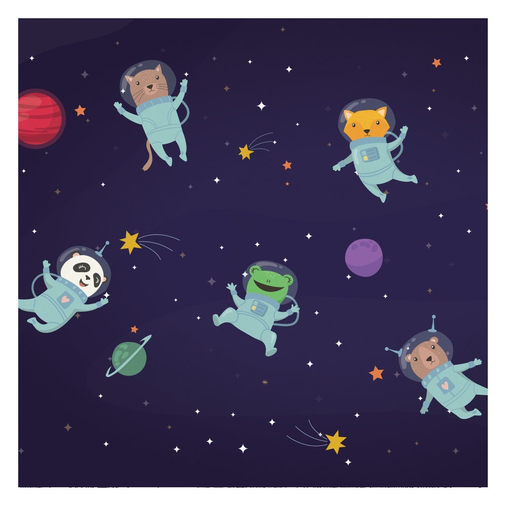 Moon Walk, Cute kids Room Wallpaper, Blue