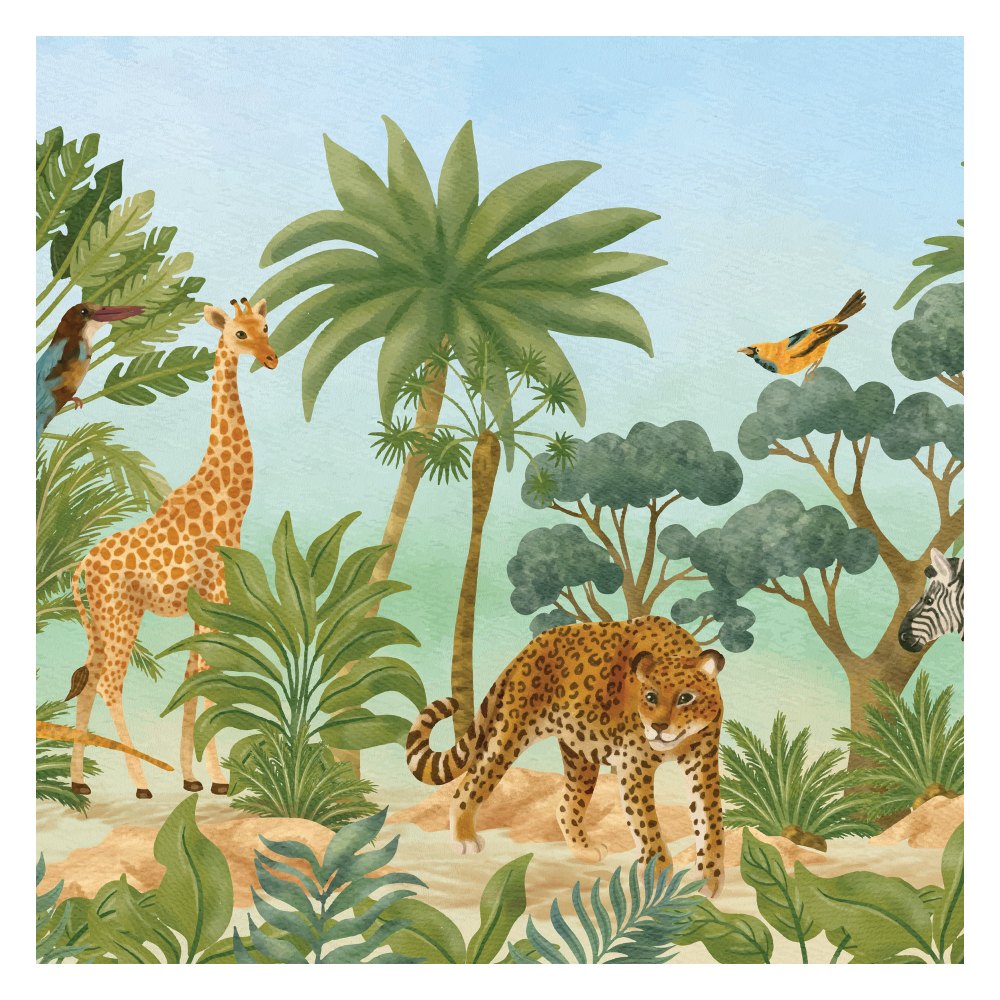 Animals Jungle kids room wallpaper