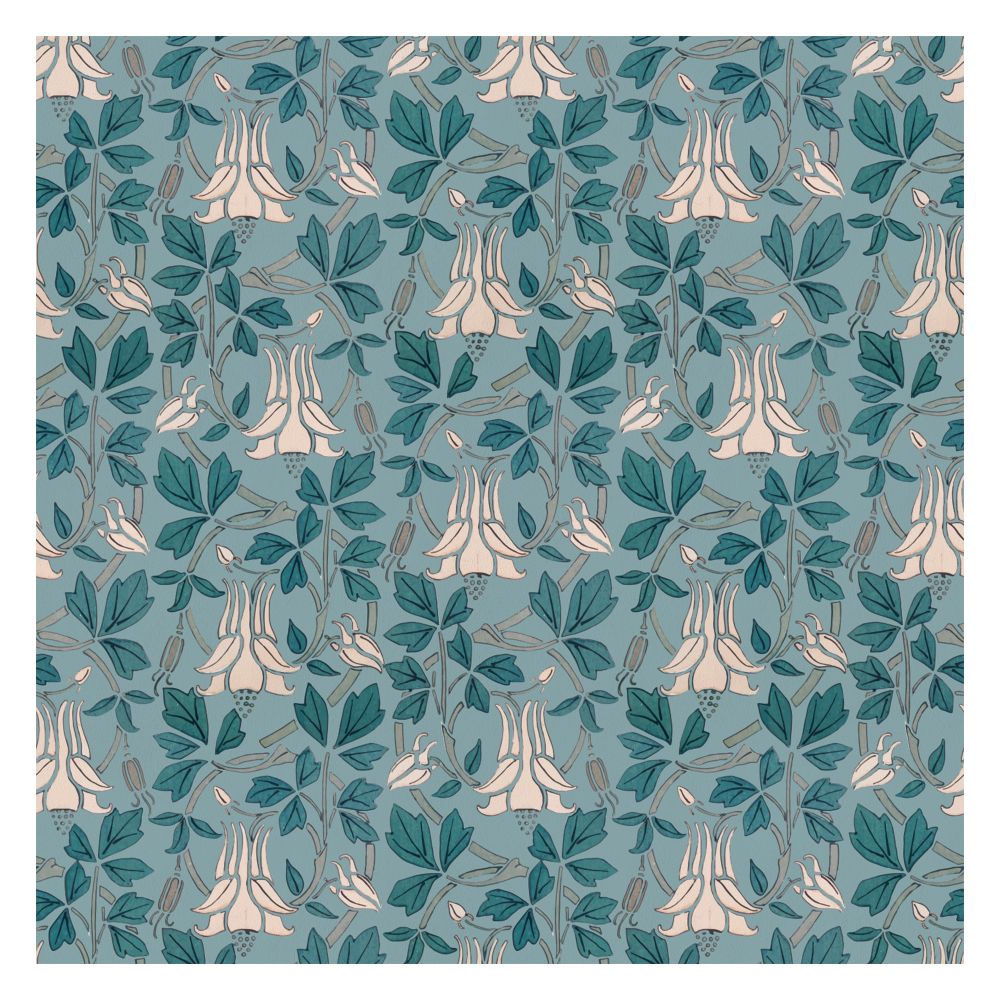 White flower with blue leaves