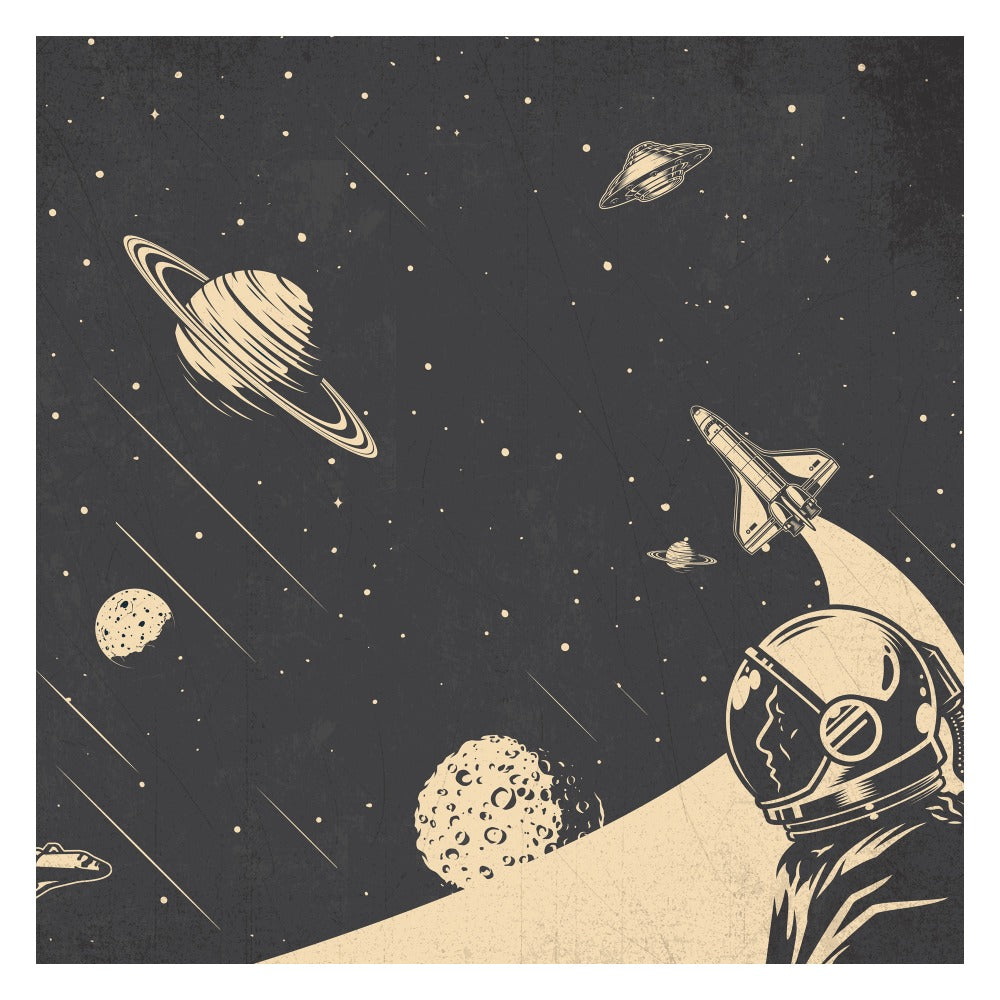 Astronaut kids room wallpaper