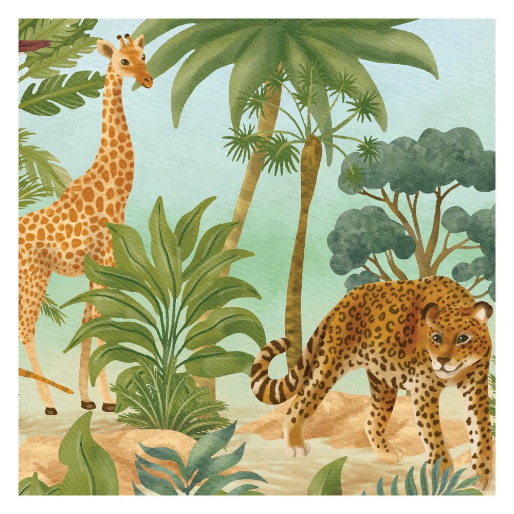 Animals Jungle kids room wallpaper