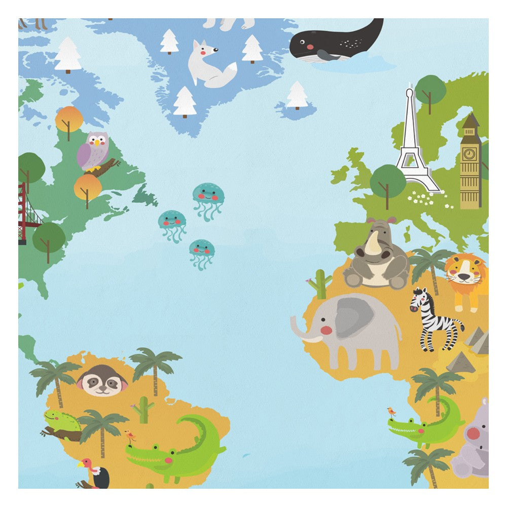 Jungle Safari Kids Room Wallpaper