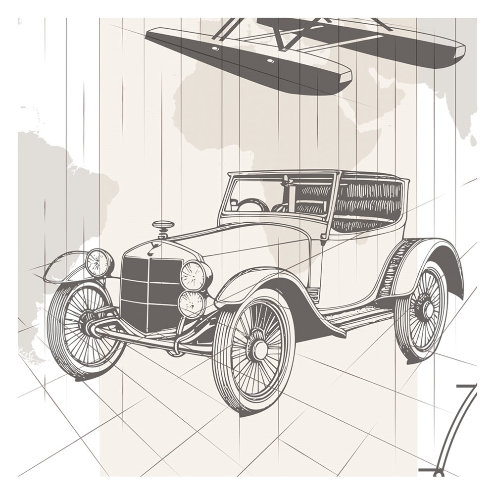 The Vintage Ride kids room wallpaper