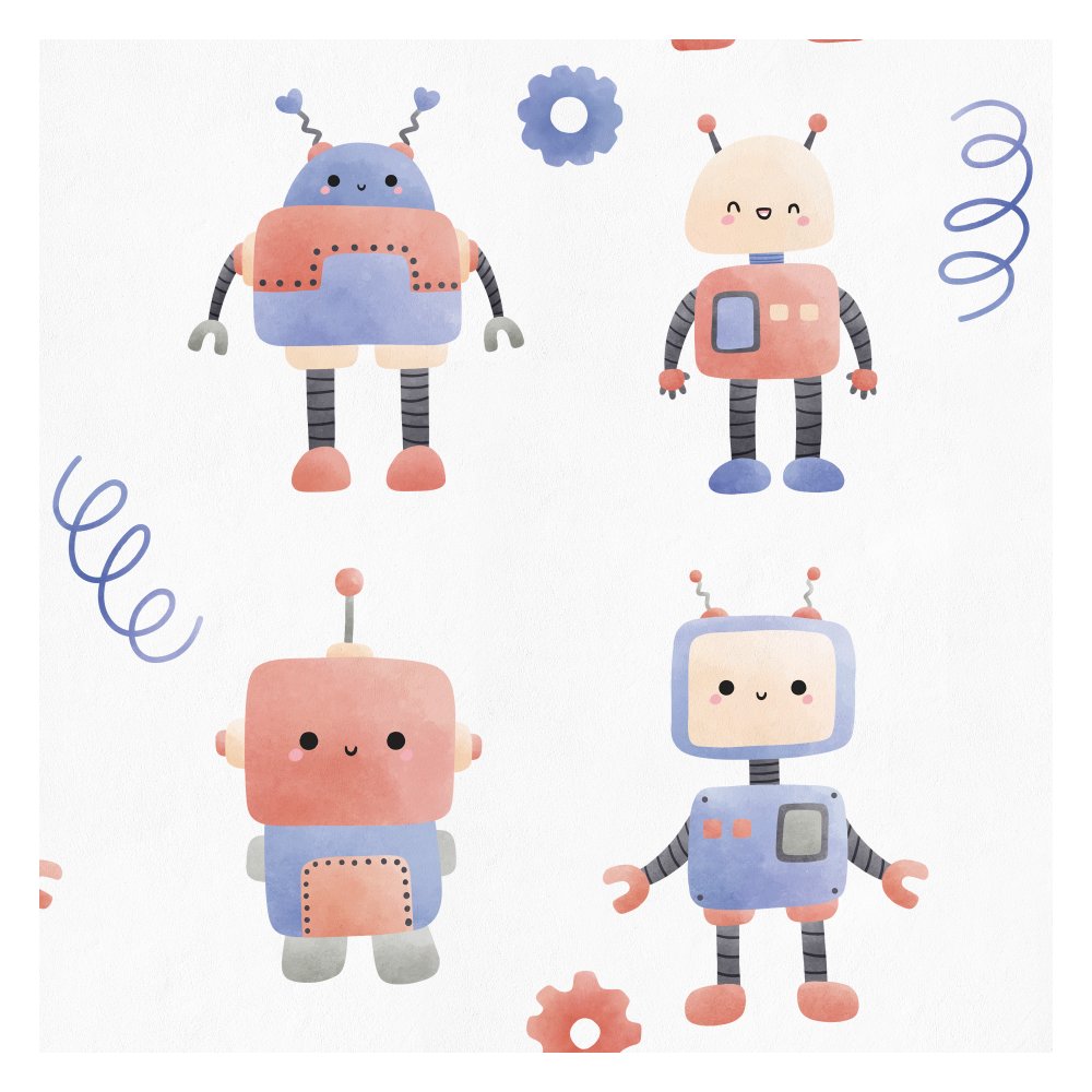 Robot - kids room wallpaper