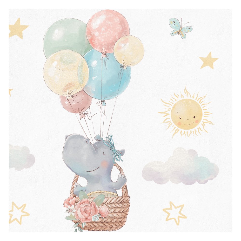 Flying Animals Kids Room Wallpaper