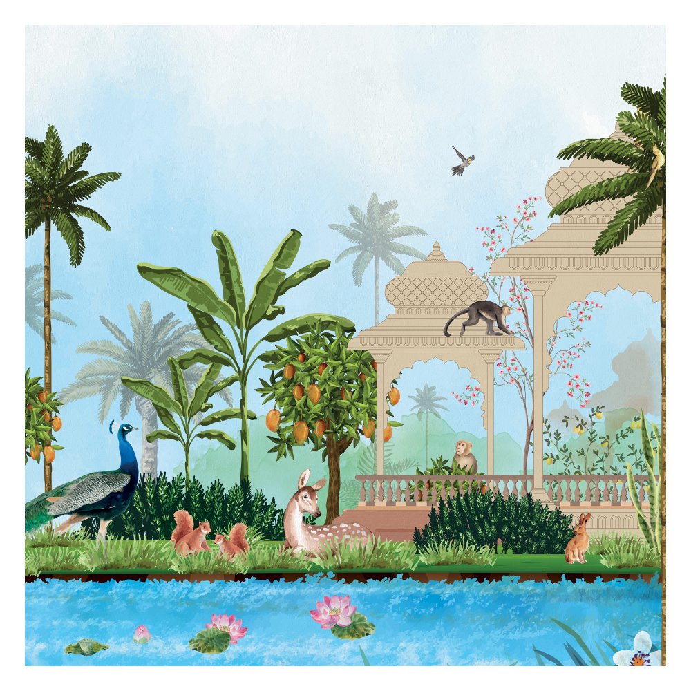 Animal kingdom, forest kingdom kids room wallpaper