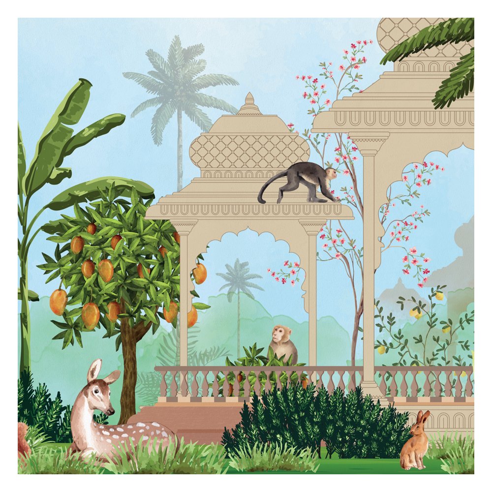 Animal kingdom, forest kingdom kids room wallpaper