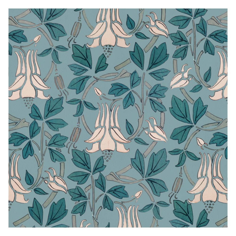 White flower with blue leaves