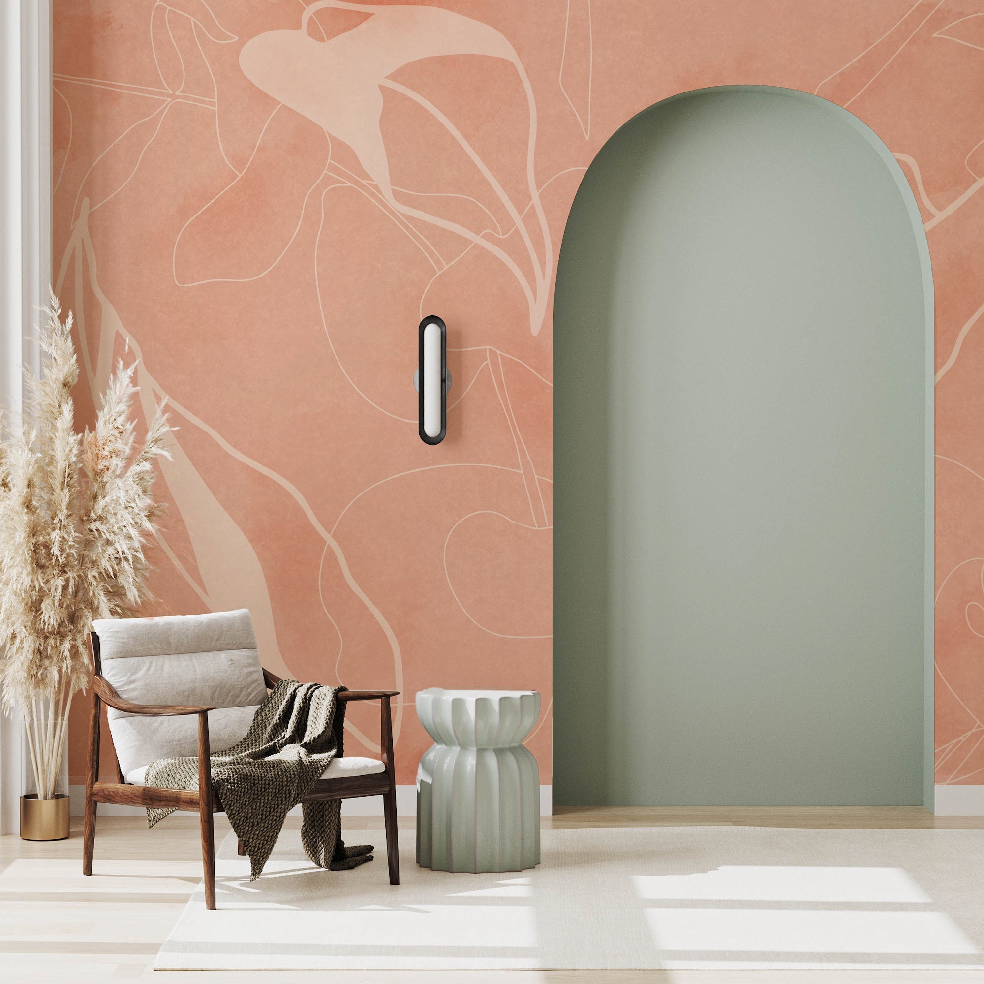 Blush Serenity: A Cozy Botanical Corner