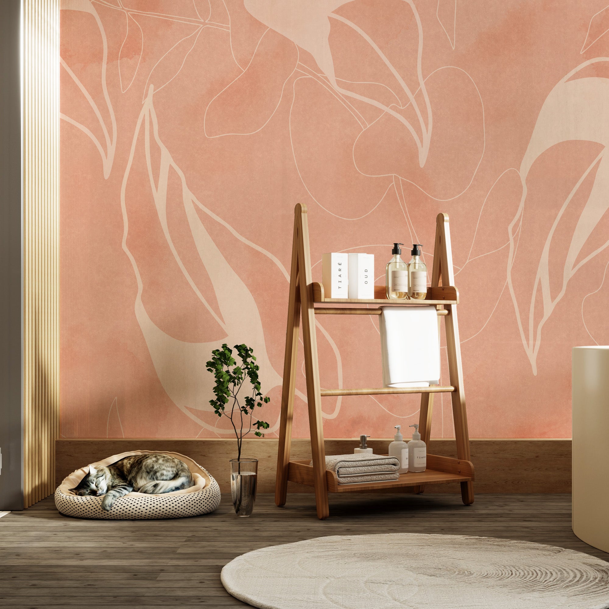 Blush Serenity: A Cozy Botanical Corner