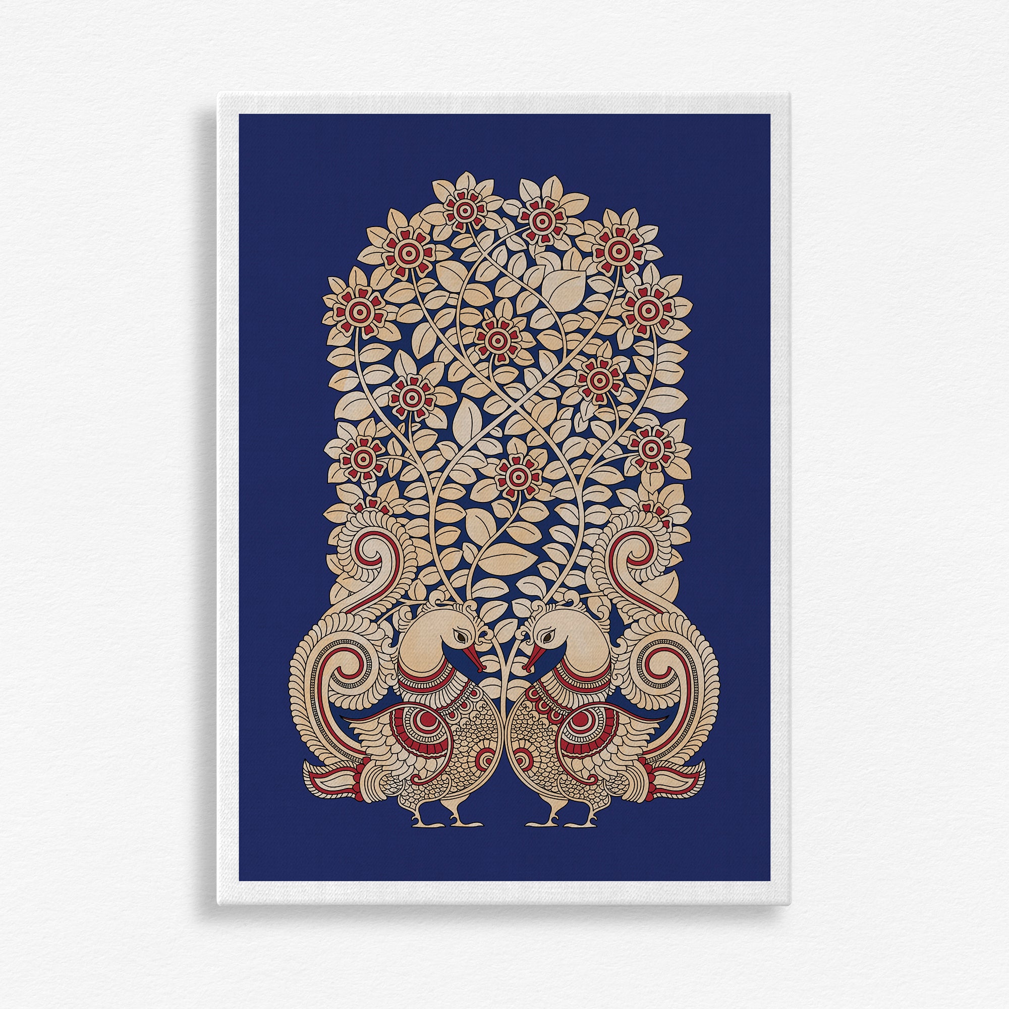 Peacocks in Bloom Wall Art Canvas Painting