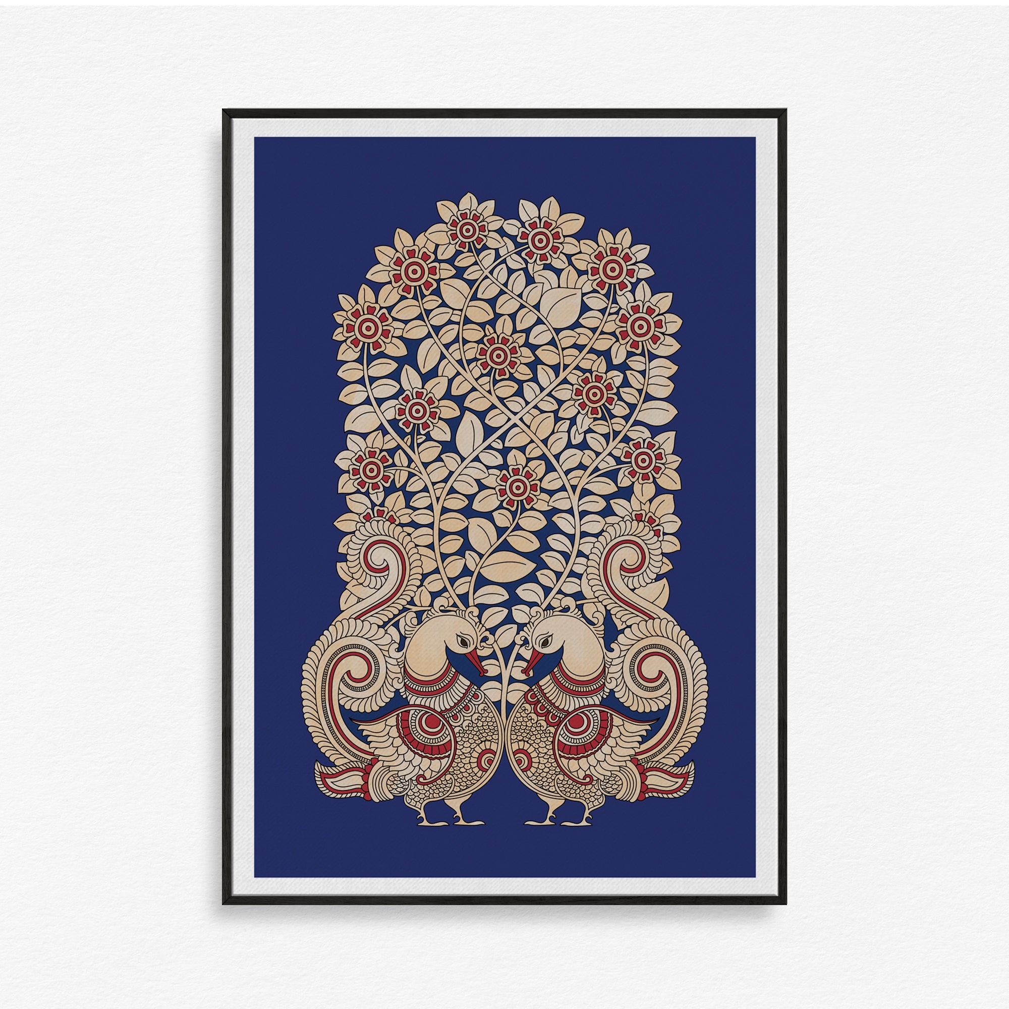 Peacocks in Bloom Wall Art Canvas Painting