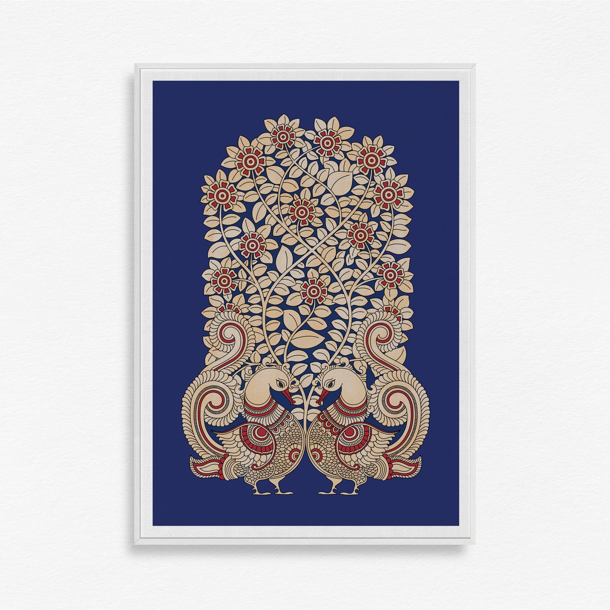 Peacocks in Bloom Wall Art Canvas Painting
