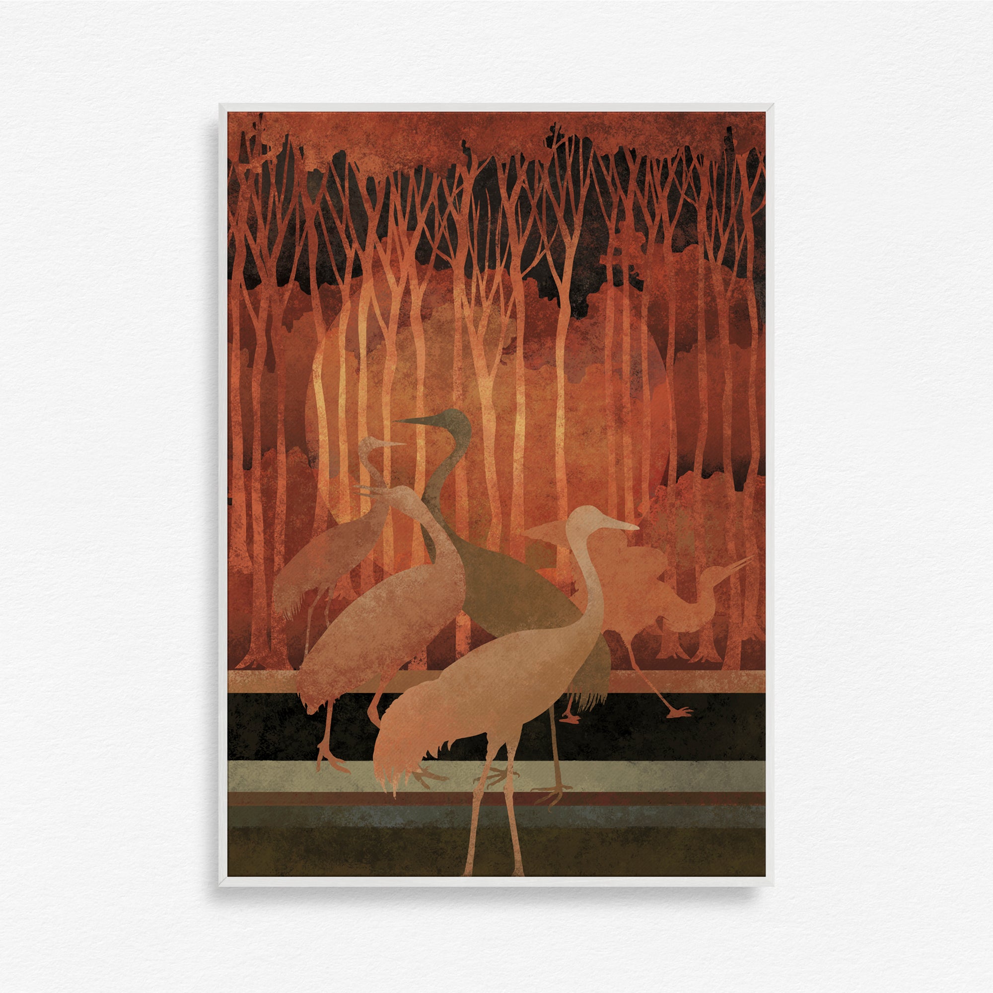 Twilight in the Marsh Wall Art Canvas Painting